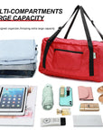 Foldable Travel Duffel Bag For Women & Men Luggage Great for Gym (Red) HLC008