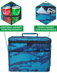 Reusable Insulated Cooler Lunch Bag Leakproof Meal Lunch Box with Multi-Pockets Blue Camo L HLC027