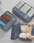 3 Set Packing Waterproof cubes for Travel luggage Organizer Luggage Cubes Grey HLC085