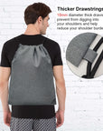 Drawstring Backpack Sports Gym Bag Side Zipper Pocket
