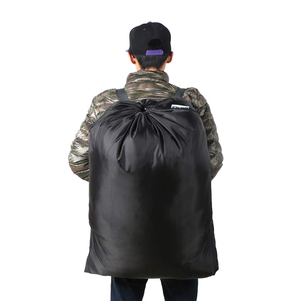 Black Extra Large Laundry Bag Backpack(BLACK) HLC018