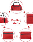 Foldable Travel Duffel Bag For Women & Men Luggage Great for Gym (Red) HLC008