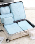 6 Set Travel Packing cubes luggage Organizer Waterproof Shoe Bag Blue  HLC019