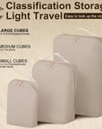 Compression Packing Cubes for Backpack Cream 3Pcs HLC092