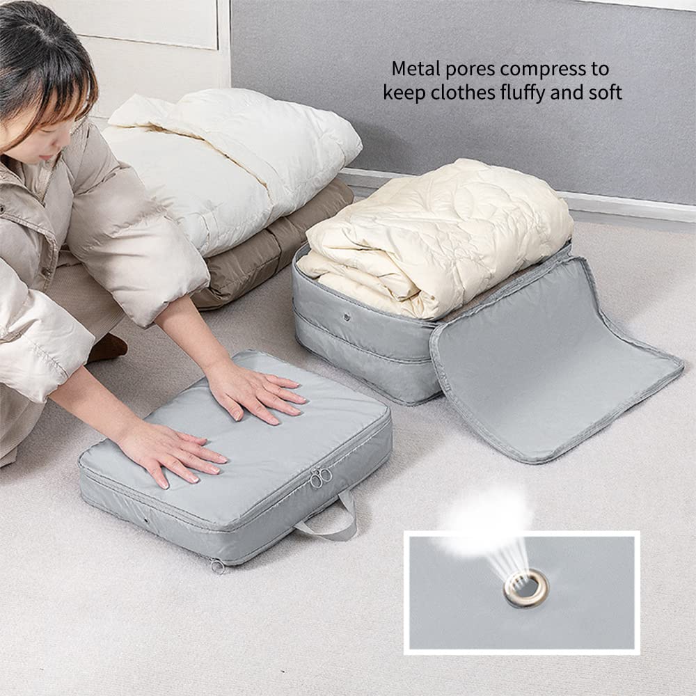 2 Pack Extra Large Compression Packing Cubes for Travel Dark Grey HLC080