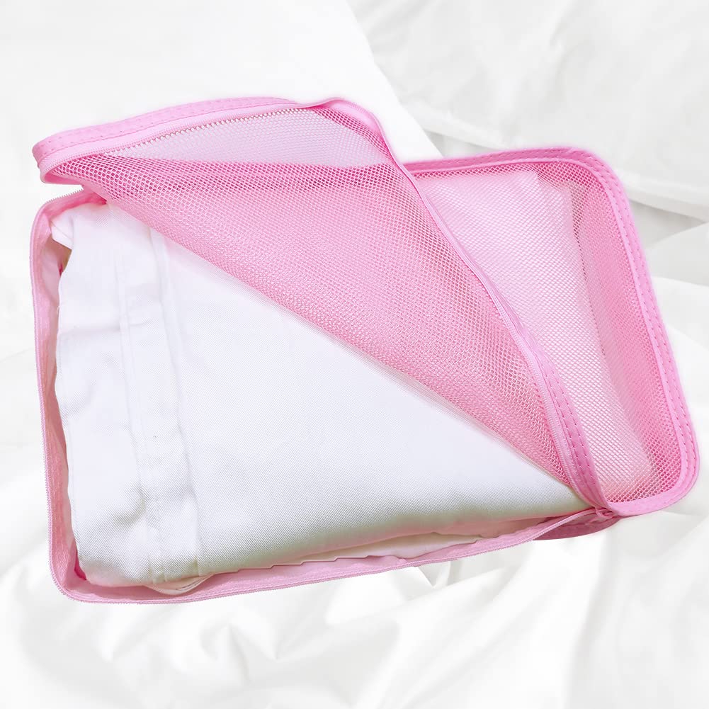 6 Set Travel Packing cubes luggage Organizer Waterproof Shoe Bag Pink  HLC019