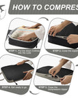 4 Pack Expandable Compression Packing Cubes for Travel, Storage Bag Luggage Black3 HLC084