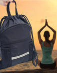 Drawstring Backpack Sports Gym Bag with Shoe Compartment HLC048