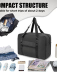 Foldable Travel Duffel Bag For Women & Men gym bag Luggage HLC403 (black)