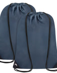 2PCS Drawstring Bags Bulk, String Backpack Navy Blue HRS10