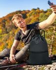 Outdoor Sport Gym Sack Waterproof Drawstring Backpack Bag black HLC001