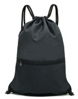 Outdoor Sport Gym Sack Waterproof Drawstring Backpack Bag black HLC001