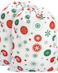 CALACH Laundry Bag with Handles and Holiday Santa Sack Present Bag Snowflakes White HLC071