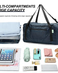 Foldable Travel Duffel Bag For Women & Men Luggage Great for Gym (Navy Blue) HLC008