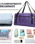 Foldable Travel Duffel Bag For Women & Men Luggage Great for Gym (Purple) HLC008