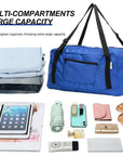 Foldable Travel Duffel Bag For Women & Men Luggage Great for Gym (Blue) HLC008