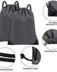 2PCS Drawstring Bags Bulk, String Backpack Dark Grey HRS10