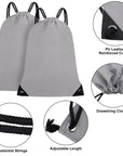 2PCS Drawstring Bags Bulk, String Backpack Grey HRS10