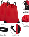 2PCS Drawstring Bags Bulk, String Backpack Red HRS10