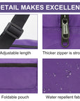 Foldable Travel Duffel Bag For Women & Men Luggage Great for Gym (Purple) HLC008