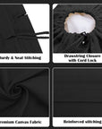 Canvas Laundry Bag with shoulder Strap 24"W x 29"H, Large Drawstring Dirty Clothes Bag Washable Laundry Sack for College Dorm, Travel, Home, Camp HRS19 (Black)