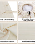 Canvas Laundry Bag with shoulder Strap 24"W x 29"H, Large Drawstring Dirty Clothes Bag Washable Laundry Sack for College Dorm, Travel, Home, Camp HRS19 (Beige)