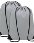 2PCS Drawstring Bags Bulk, String Backpack Grey HRS10