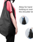 5 Pack Foldable Shoping Bags Tote Bulk Nylon Bags with Handles Black