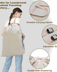 Laundry Bag Backpack 27” x 34” Sturdy Laundry Bag Beige Canvas HLC087