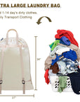 Laundry Bag Backpack 27” x 34” Sturdy Laundry Bag Beige Canvas HLC087