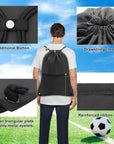 CALACH Large Gym Sports string backpack black HLC004