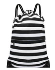 Drawstring Backpack Bag Sport Gym Sackpack Black and White Stripe HLC001