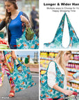 5 Pack Tote Bags Bulk Nylon Bags Blue Flamingo