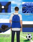 CALACH Large Gym Sports String Backpack Bright Royal HLC004