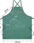 Kitchen Chef Apron 6 Pockets Green HLC062