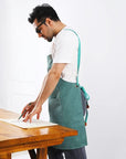 Kitchen Chef Apron 6 Pockets Green HLC062