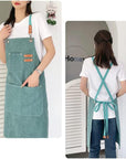 Kitchen Chef Apron 6 Pockets Green HLC062