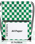 CALACH Drawstring Backpack Bag Sport Gym Sackpack White and Green Grid HLC001