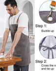 Kitchen Chef Apron 6 Pockets Grey HLC062