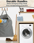 Canvas Laundry Bag 40"W x35"H, Extra Large Heavy Duty Storage Bag, XXL Grey | Thick Canvas Fabric, with Handles & Drawstring Closure, Washable Clothes Sack, 1 Pack HLC071