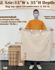 Cotton Canvas Laundry Bag 33"Wx 35"H, Thick Cotton Laundry Bag with Handles & Drawstring, Extra Large Heavy Duty Washable Basket Liner Hamper Liner Storage Sack (Natural HRS11)