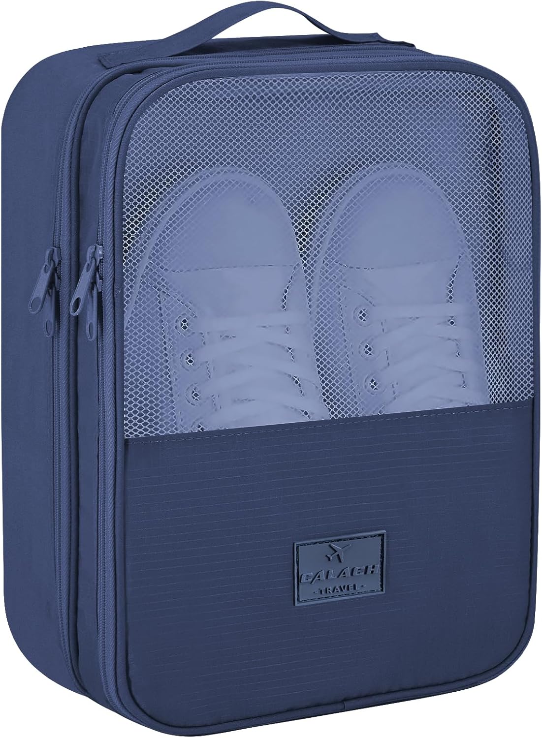 Shoe Bag for Travel Holds 3 Pair of Shoes with Zipper French Navy HLC064