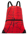 Outdoor Sport Gym Sack Waterproof Drawstring Backpack Bag Metallic-red HLC001