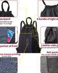 Outdoor Sport Gym Sack Waterproof Drawstring Backpack Bag Mosaic Black HLC005