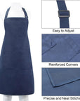 Kitchen Chef Apron 6 Pockets Navy HLC062