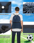 CALACH Large Gym Sports String Backpack Navy HLC004