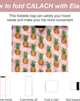 5 Pack Drawstring Foldable Shopping Nylon Bags Pineapple HRS03