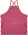 Kitchen Chef Apron 6 Pockets Pink HLC062