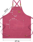 Kitchen Chef Apron 6 Pockets Pink HLC062