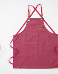 Kitchen Chef Apron 6 Pockets Pink HLC062